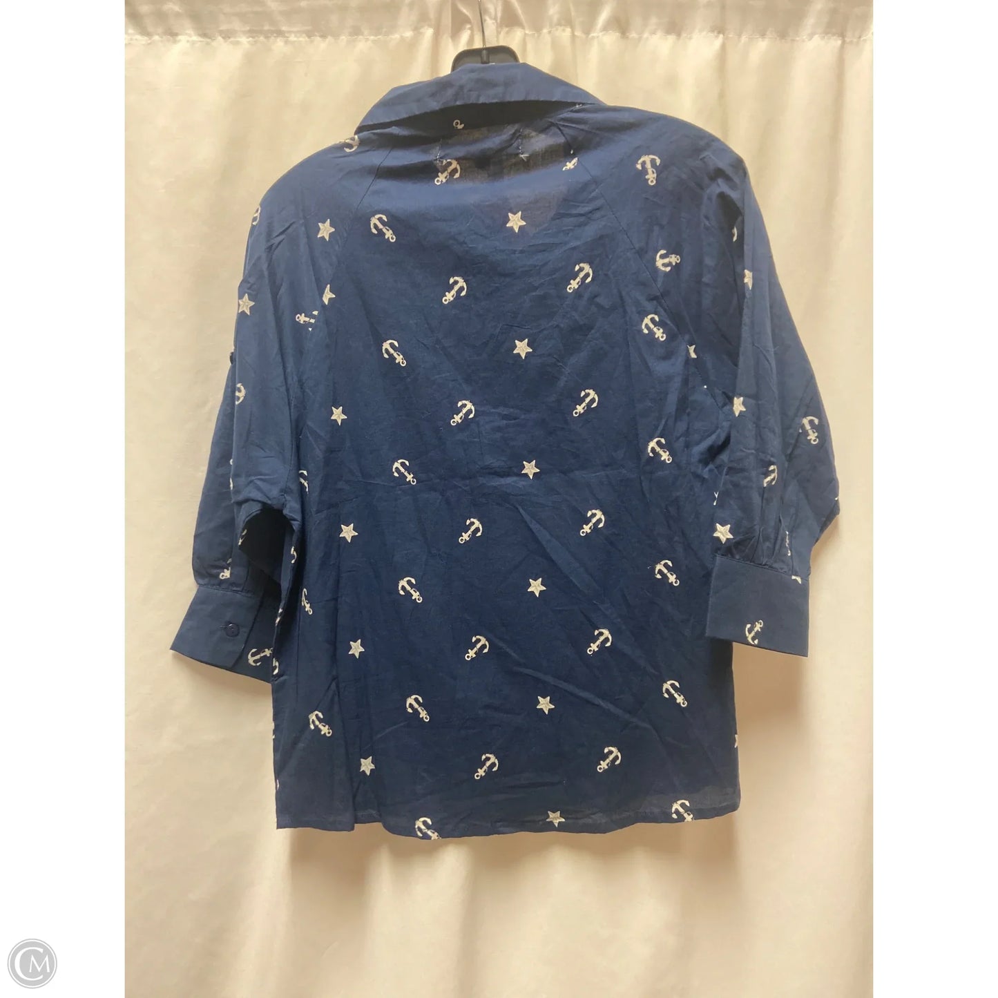 Top Short Sleeve By Clothes Mentor In Navy, Size: S