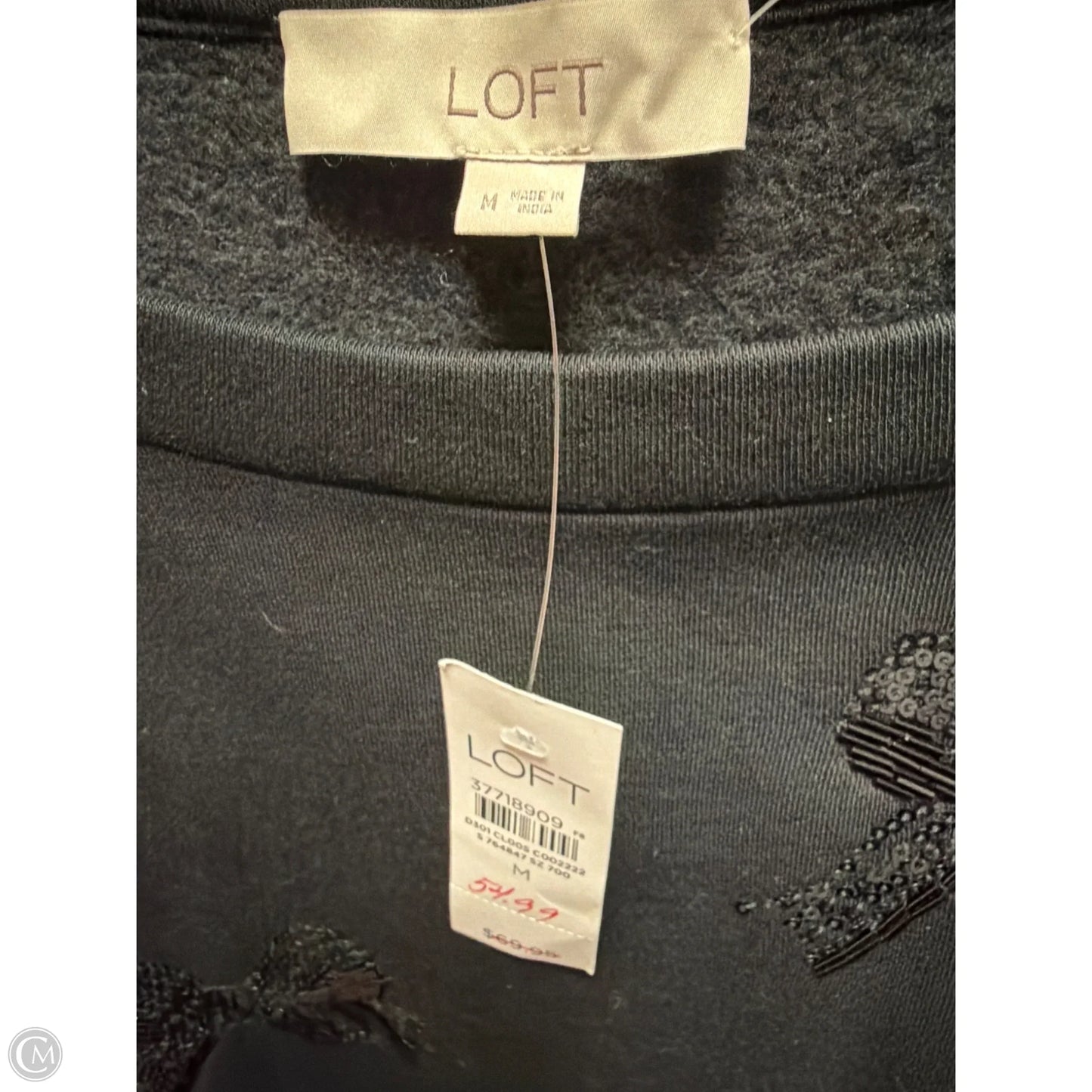 Sweatshirt Crewneck By Loft In Black, Size: M