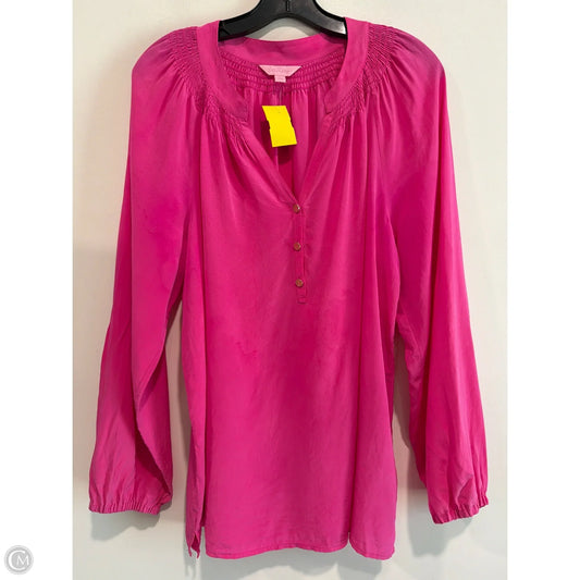 Top Long Sleeve Designer By Lilly Pulitzer In Pink, Size: Xl
