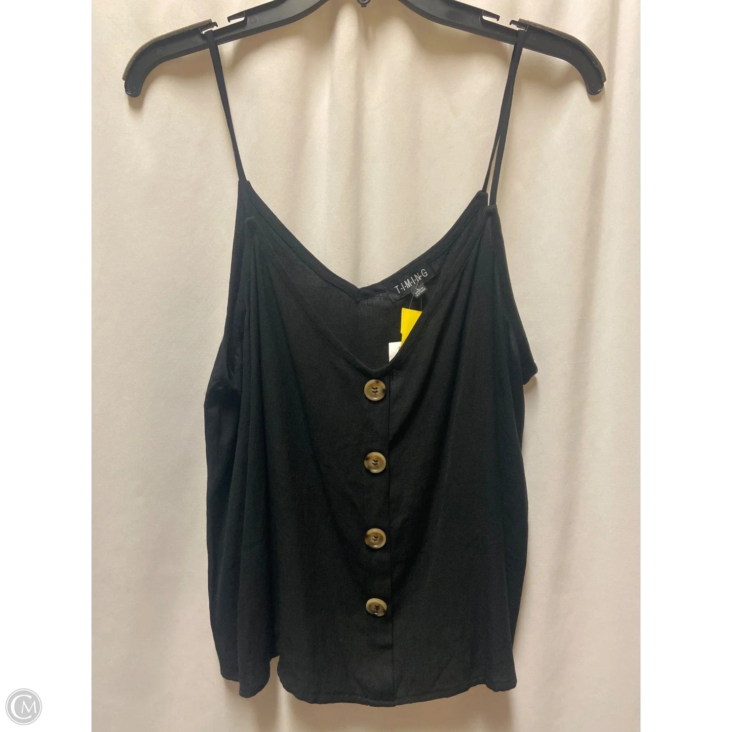 Top Sleeveless By Timing In Black, Size: L