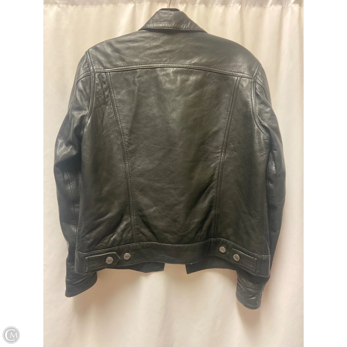 Jacket Leather By Lucky Brand In Black, Size: M