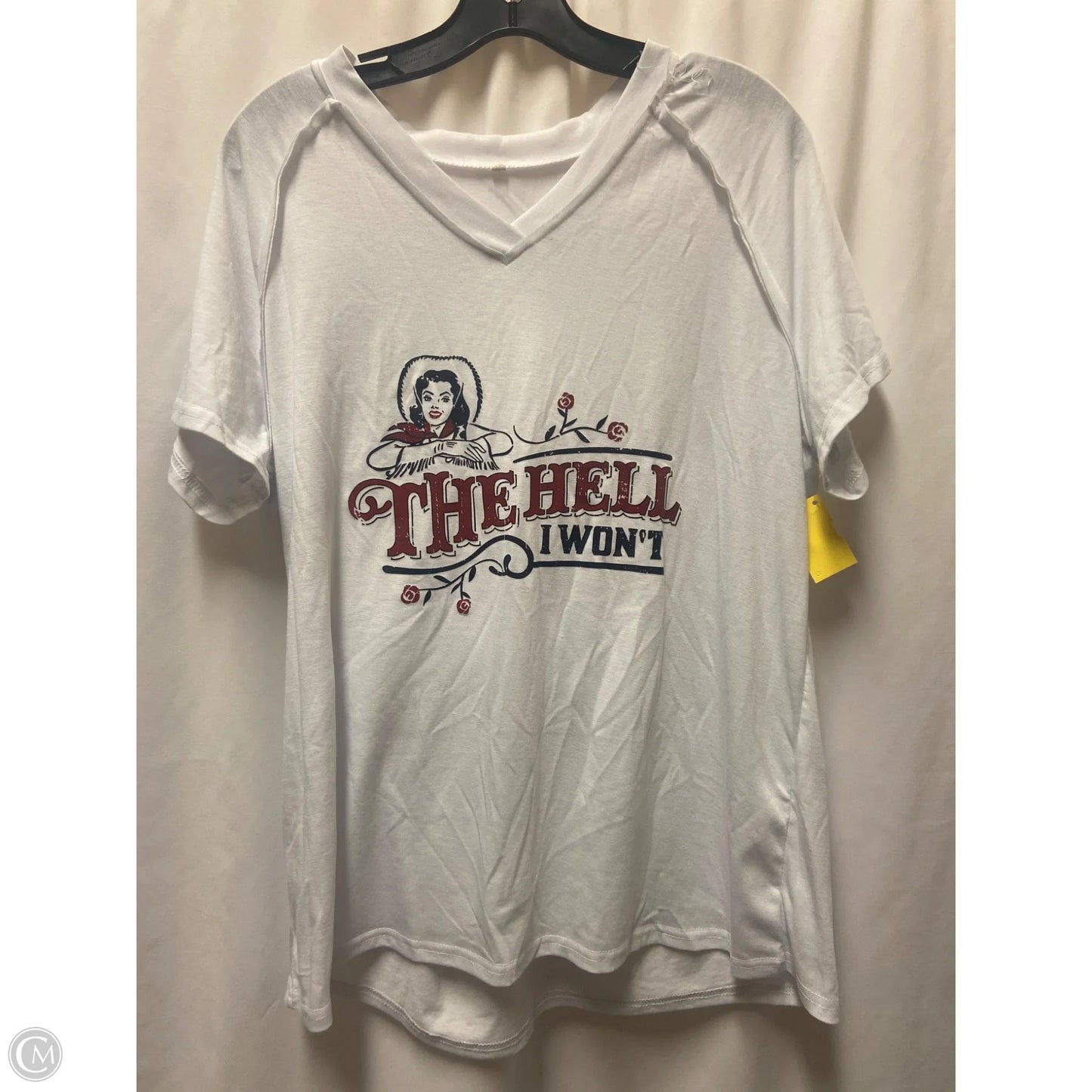 Top Short Sleeve By Clothes Mentor In White, Size: 2x