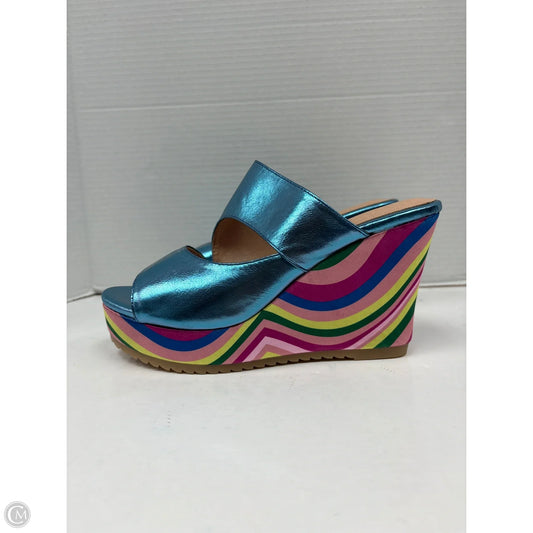 Sandals Heels Wedge By Clothes Mentor In Multi-colored, Size: 9
