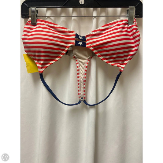Swimsuit Top By Xhilaration In Blue & Red & White, Size: M