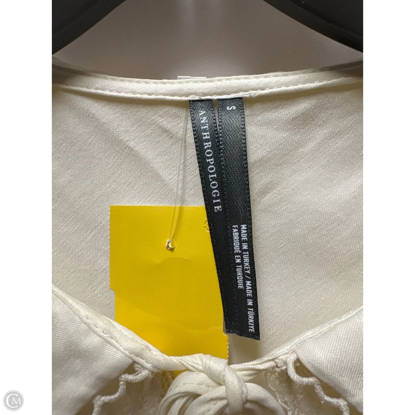 Top Short Sleeve By Anthropologie In Yellow, Size: S