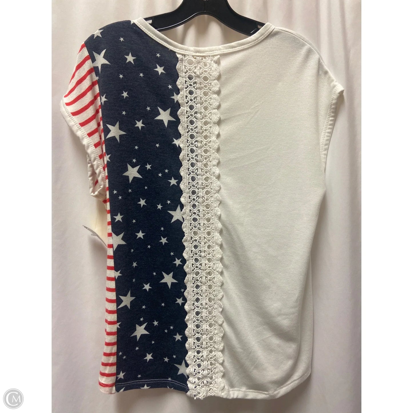 Top Short Sleeve By 7th Ray In Blue & Red & White, Size: M