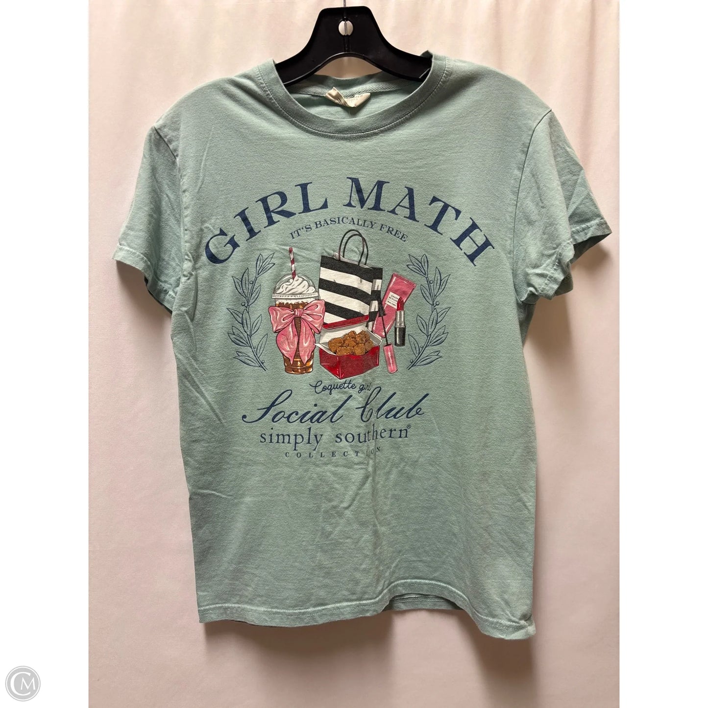 Top Short Sleeve By Simply Southern In Green, Size: S