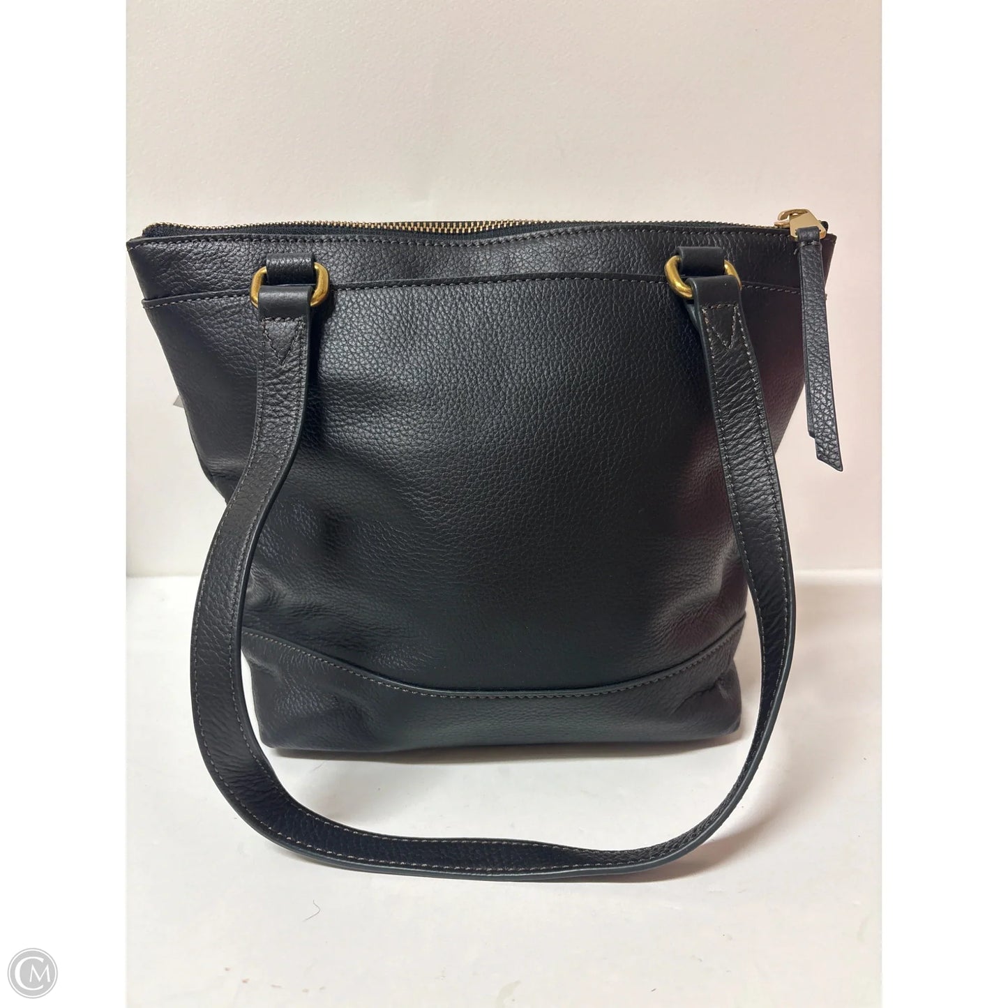 Handbag Leather By Fossil, Size: Medium