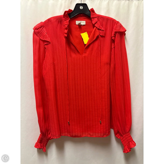 Top Long Sleeve By Ted Baker In Red, Size: 2