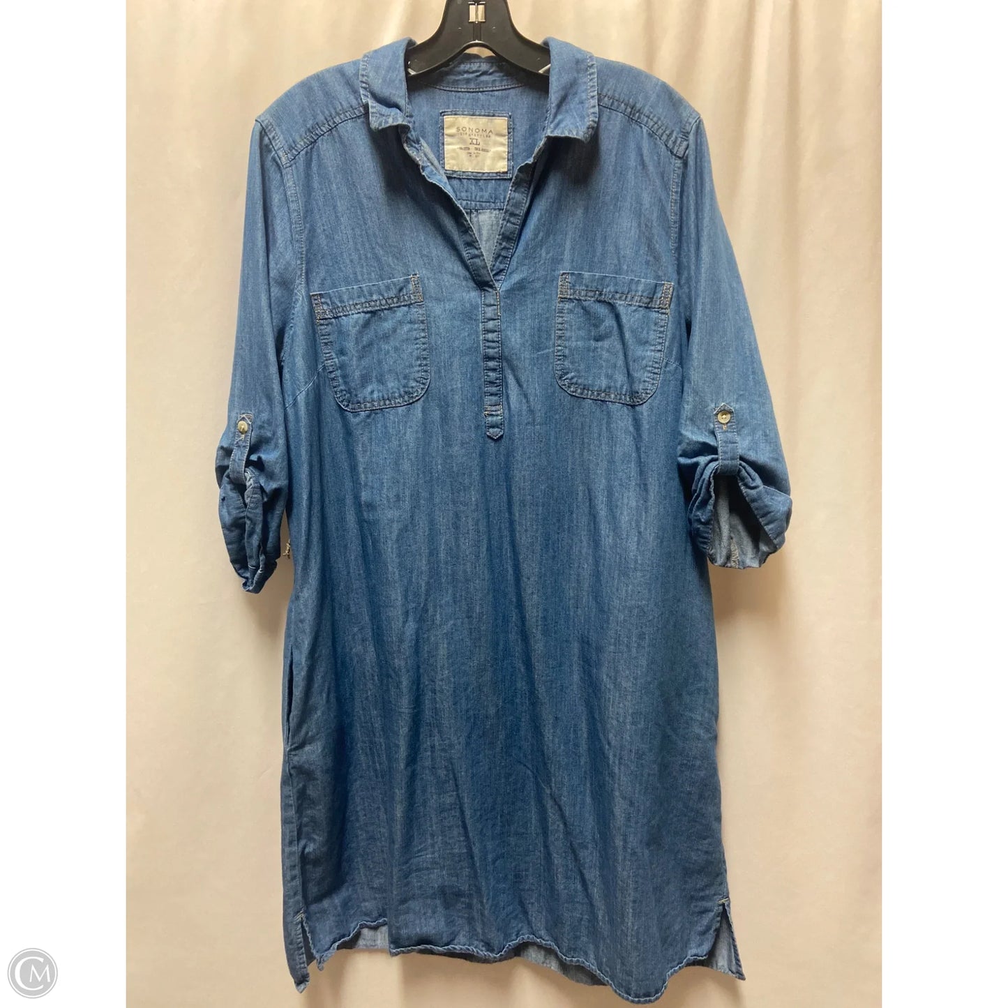 Dress Casual Midi By Sonoma In Blue, Size: Xl