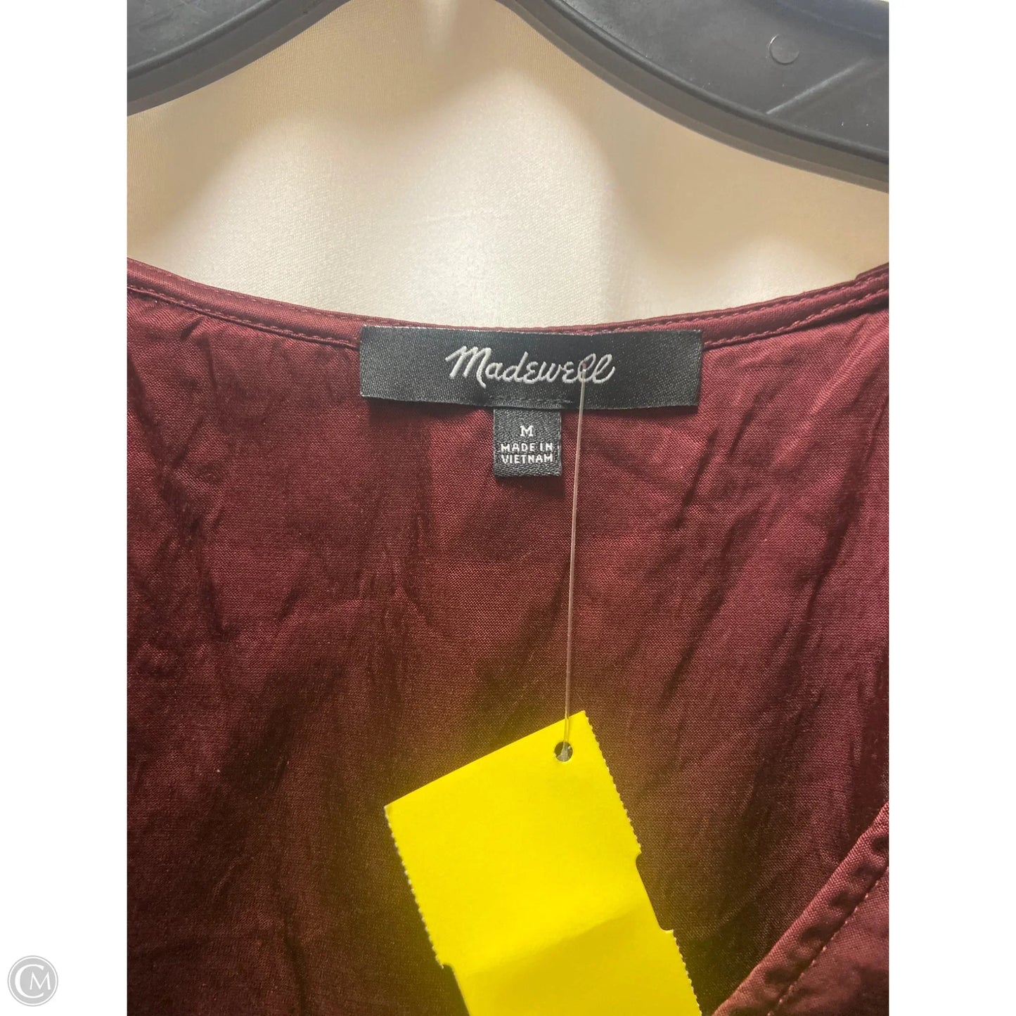 Top Short Sleeve By Madewell In Maroon, Size: M
