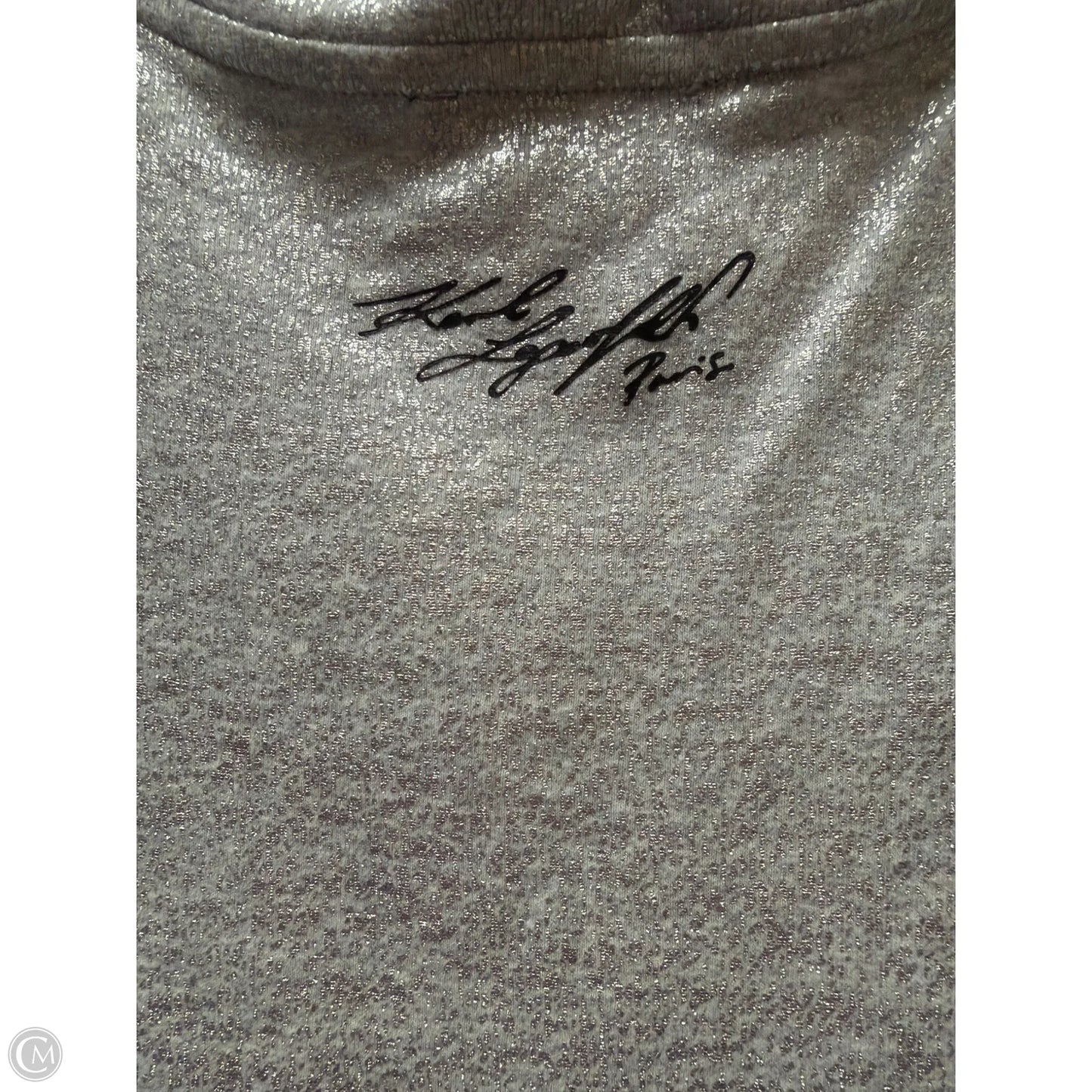 Top Sleeveless Designer By Karl Lagerfeld In Silver, Size: S