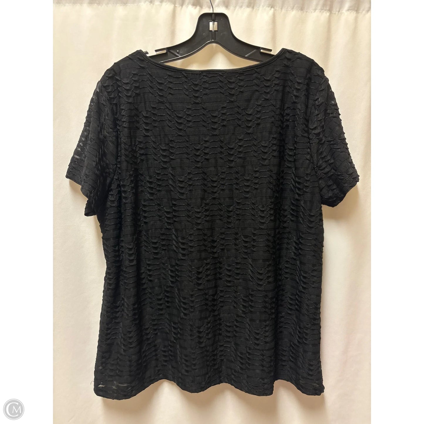 Top Short Sleeve By Calvin Klein In Black, Size: Xxl