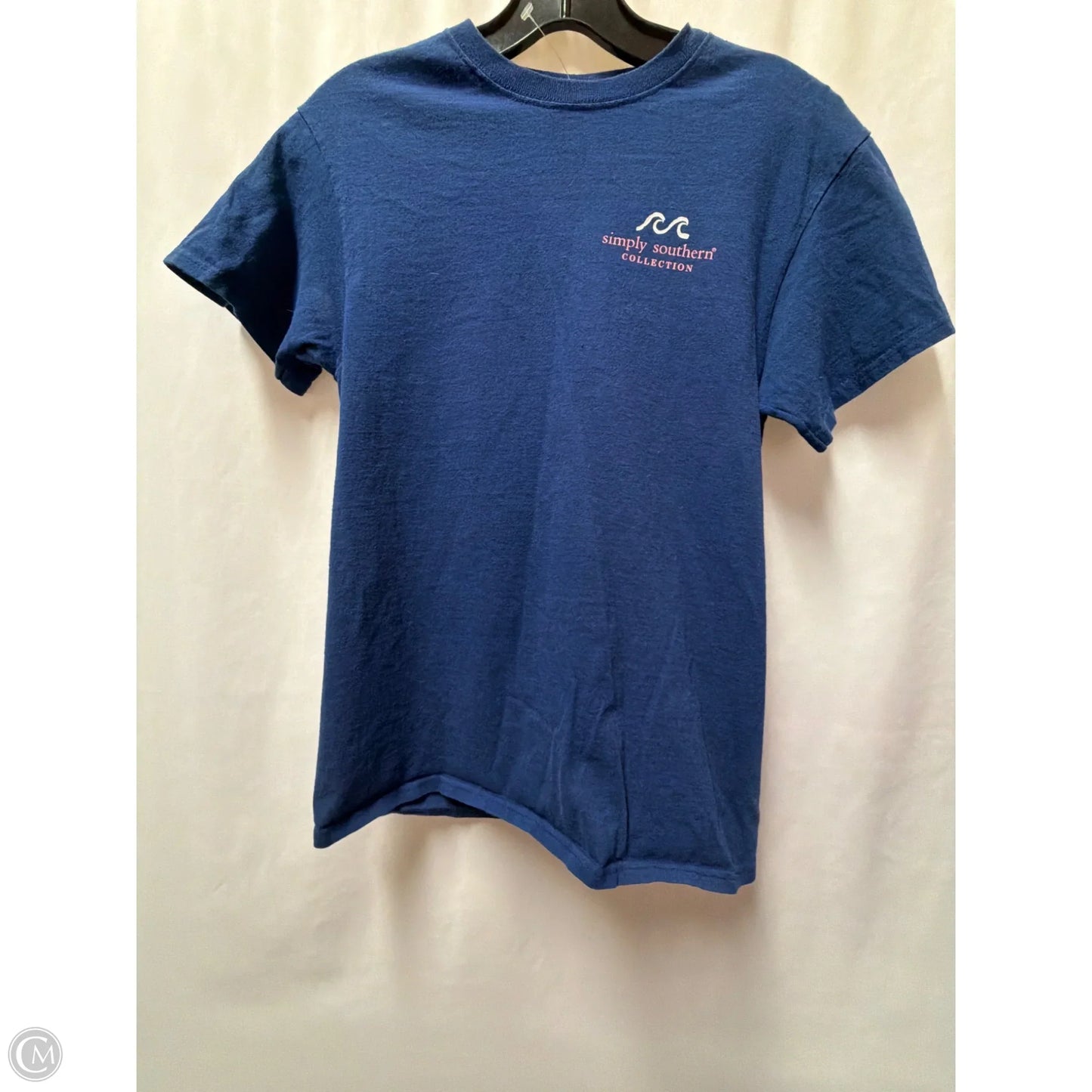 Top Short Sleeve By Simply Southern In Navy, Size: S