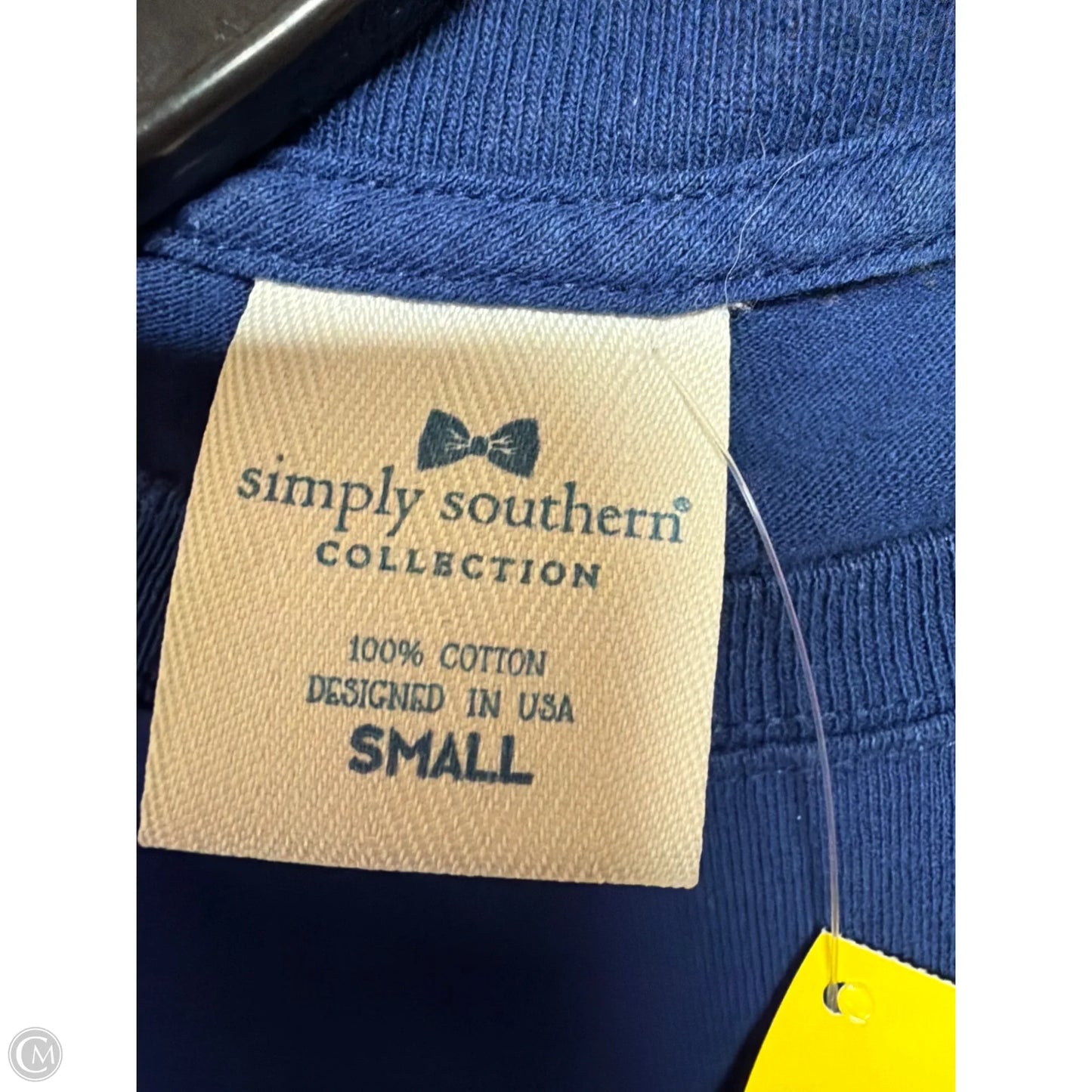 Top Short Sleeve By Simply Southern In Navy, Size: S