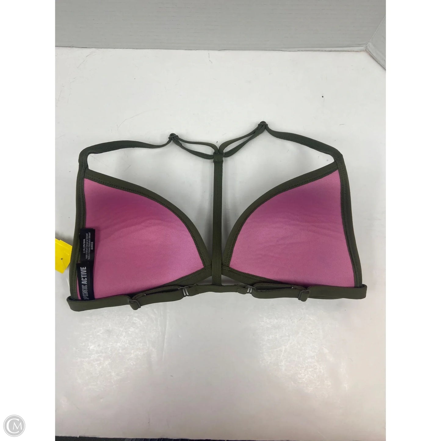 Swimsuit Top By Pink In Green, Size: L