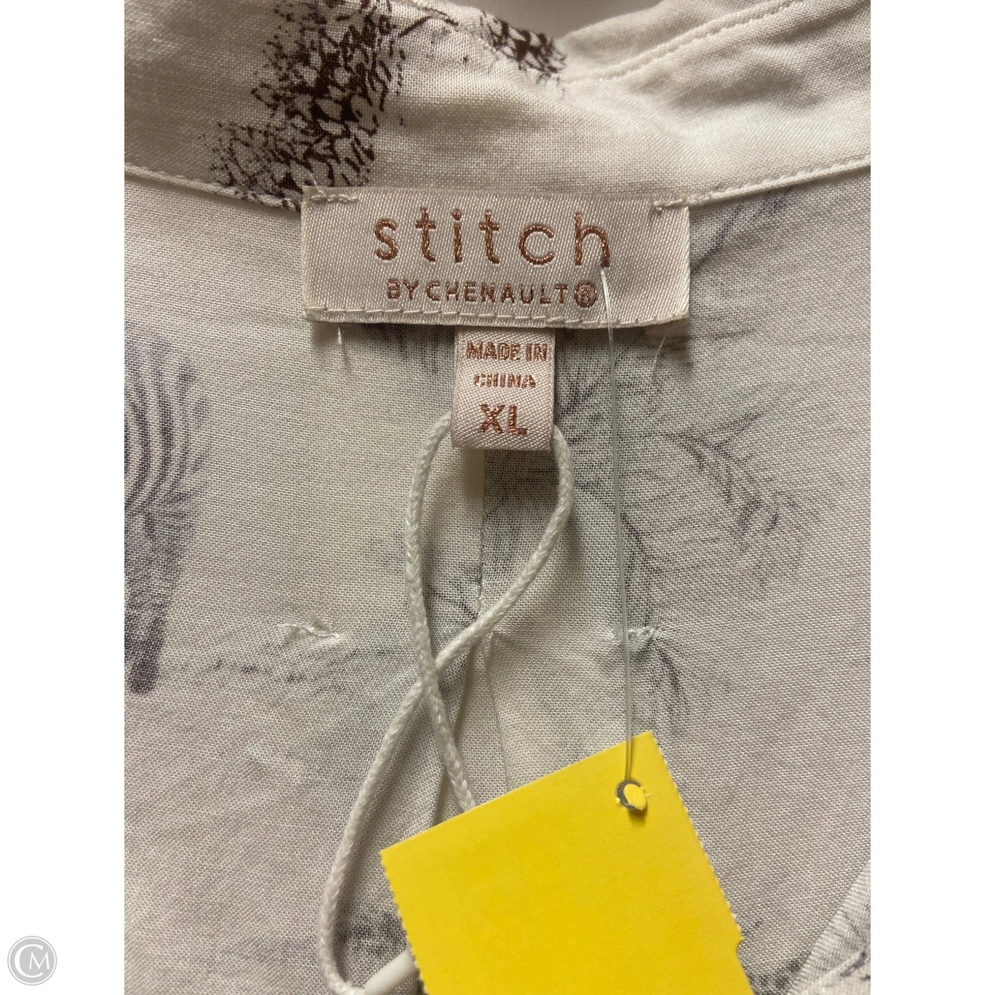 Top Long Sleeve By Chenault In Cream, Size: Xl