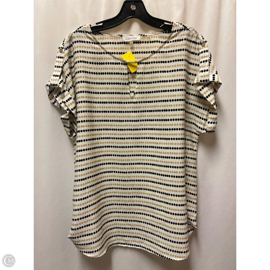 Top Short Sleeve By Calvin Klein In Tan, Size: L