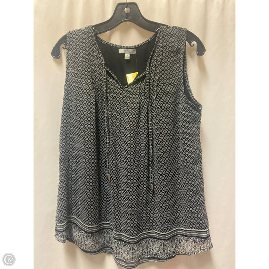 Top Sleeveless By Croft And Barrow In Black & White, Size: M