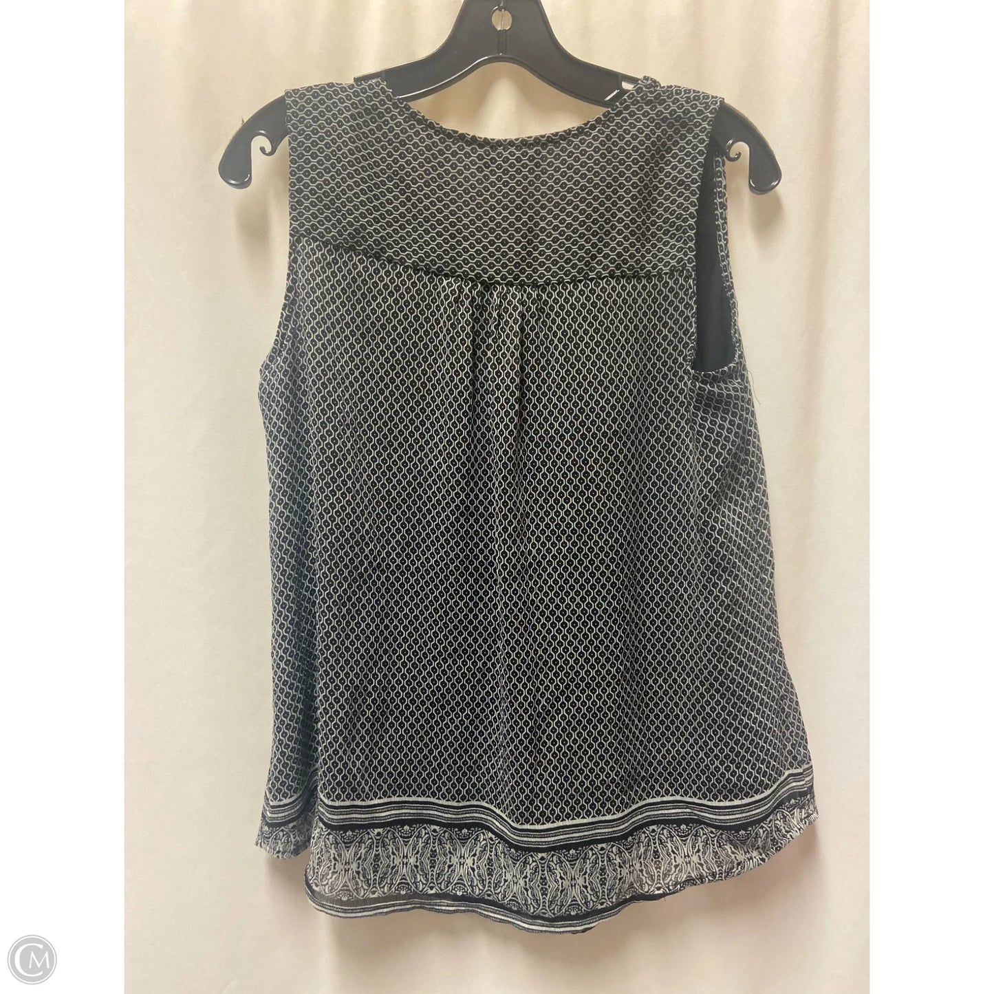 Top Sleeveless By Croft And Barrow In Black & White, Size: M