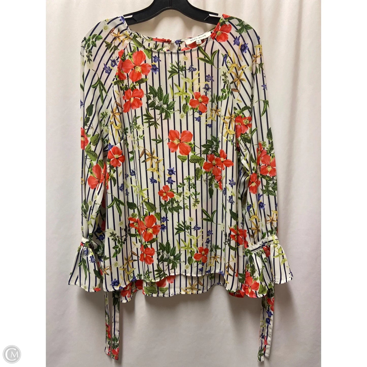 Top Long Sleeve By Rose And Olive In White, Size: S