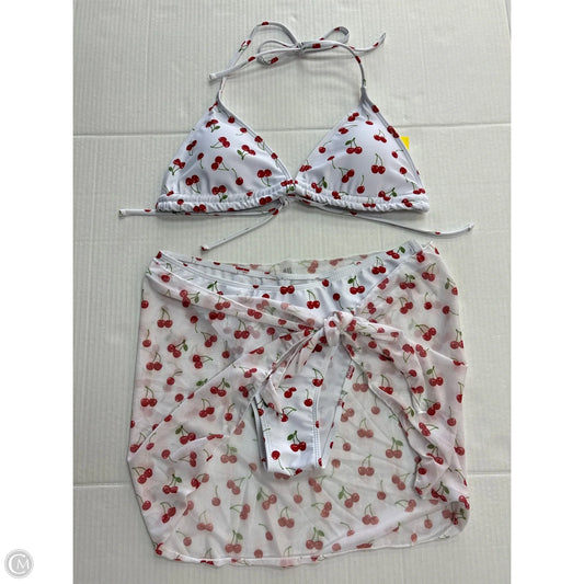 Swimsuit 2pc By Shein In Red & White, Size: L