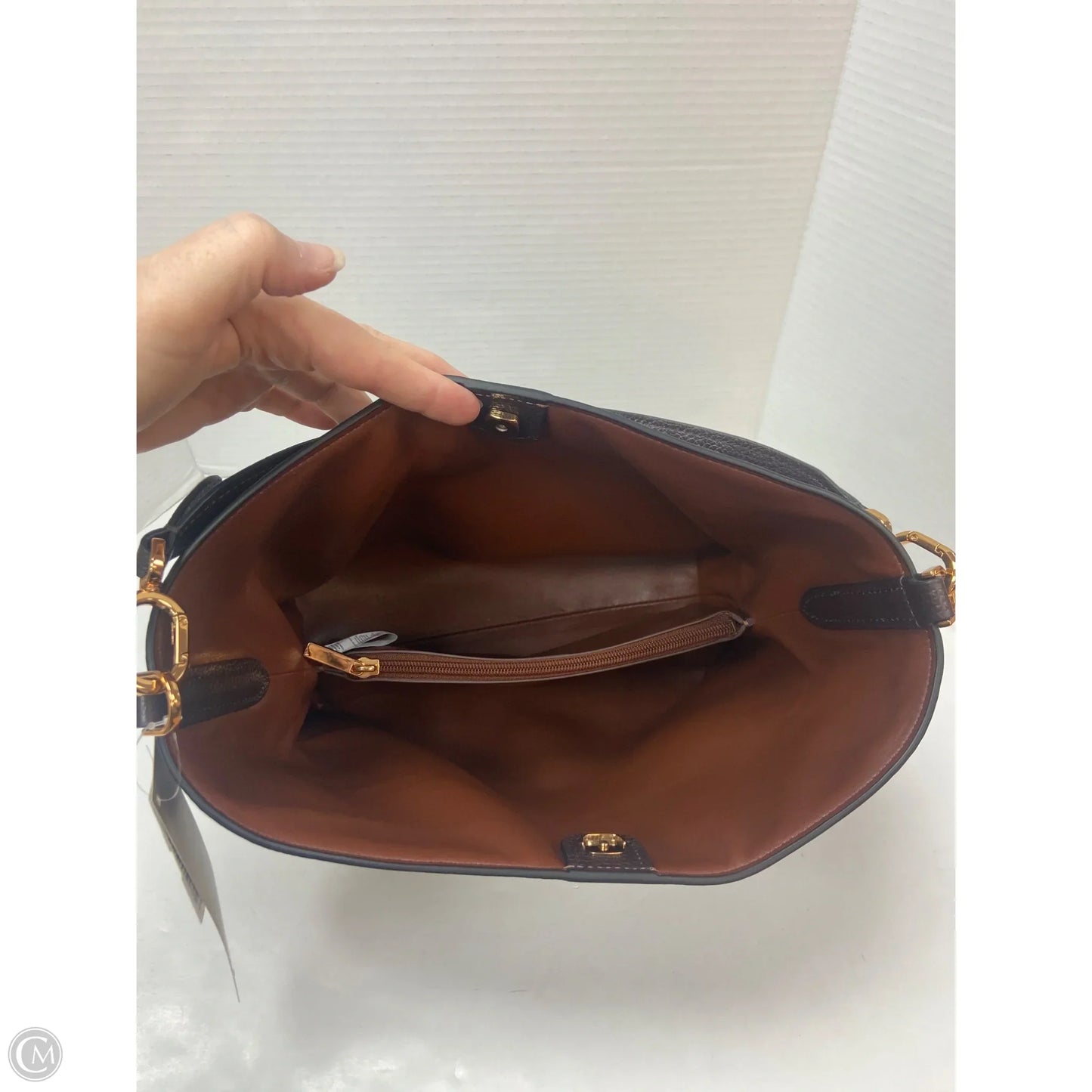 Handbag Leather By Fossil, Size: Large