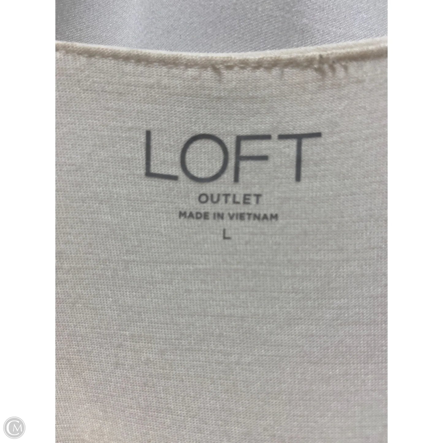 Top Sleeveless By Loft In White, Size: L