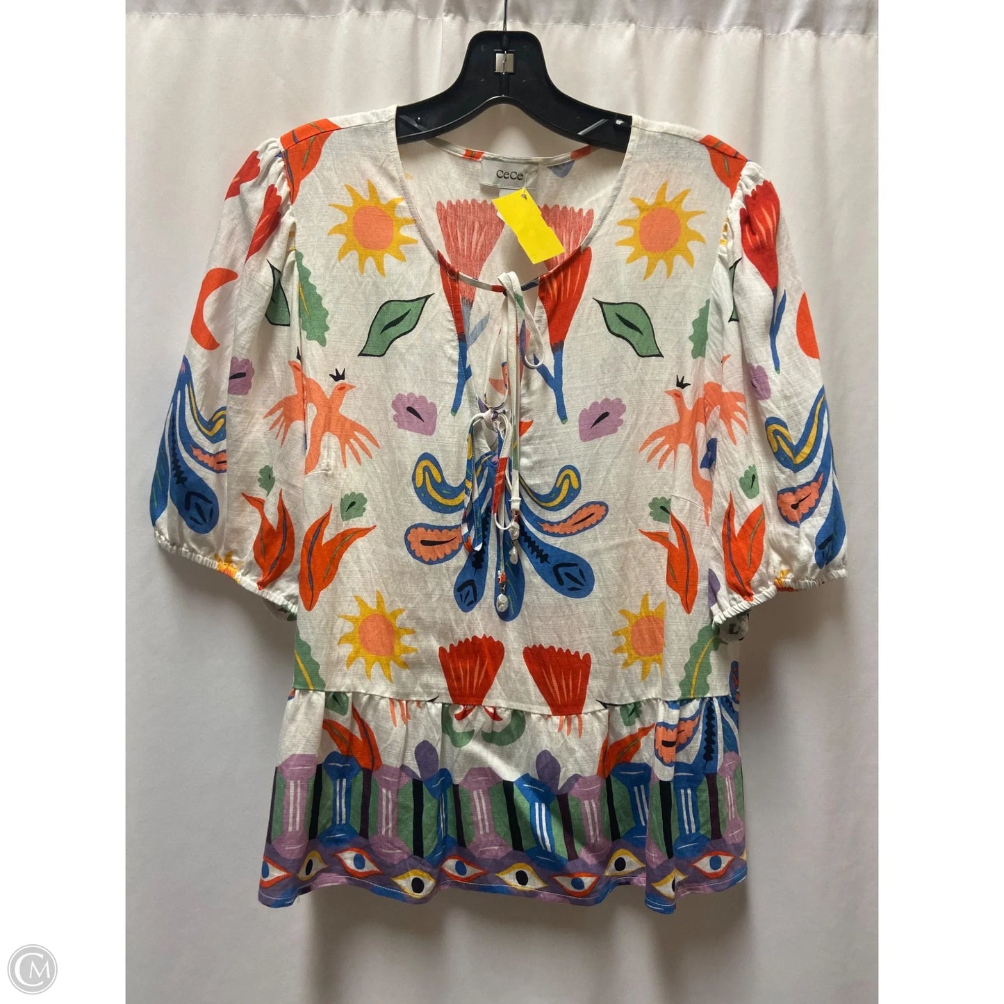 Top Short Sleeve By Cece In White, Size: L
