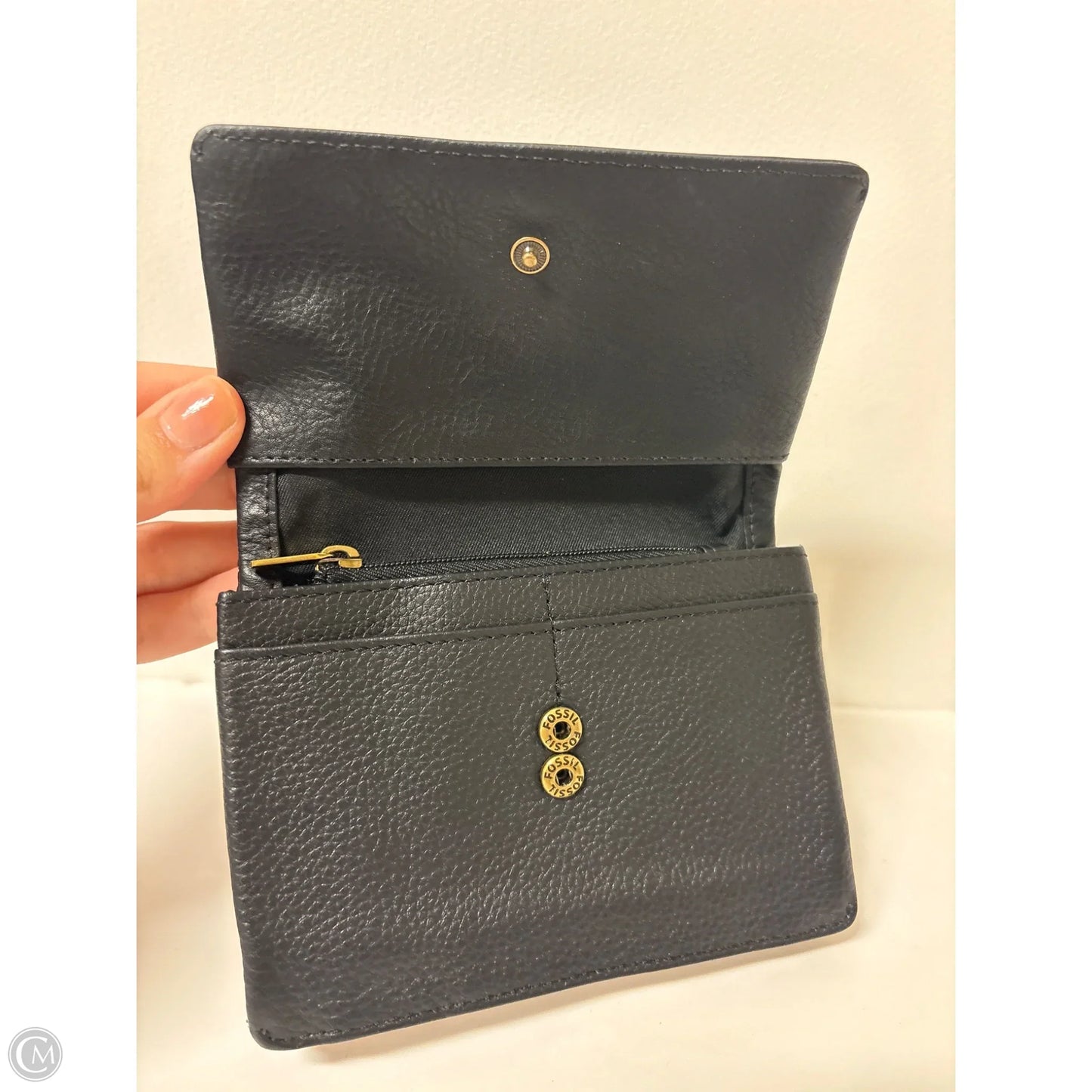 Wallet Leather By Fossil, Size: Medium