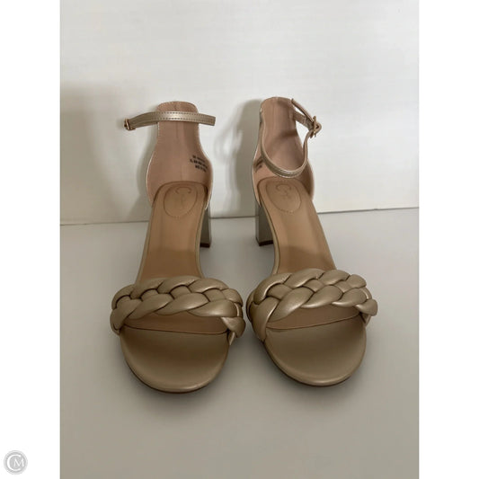 Sandals Heels Block By Cato In Gold, Size: 9