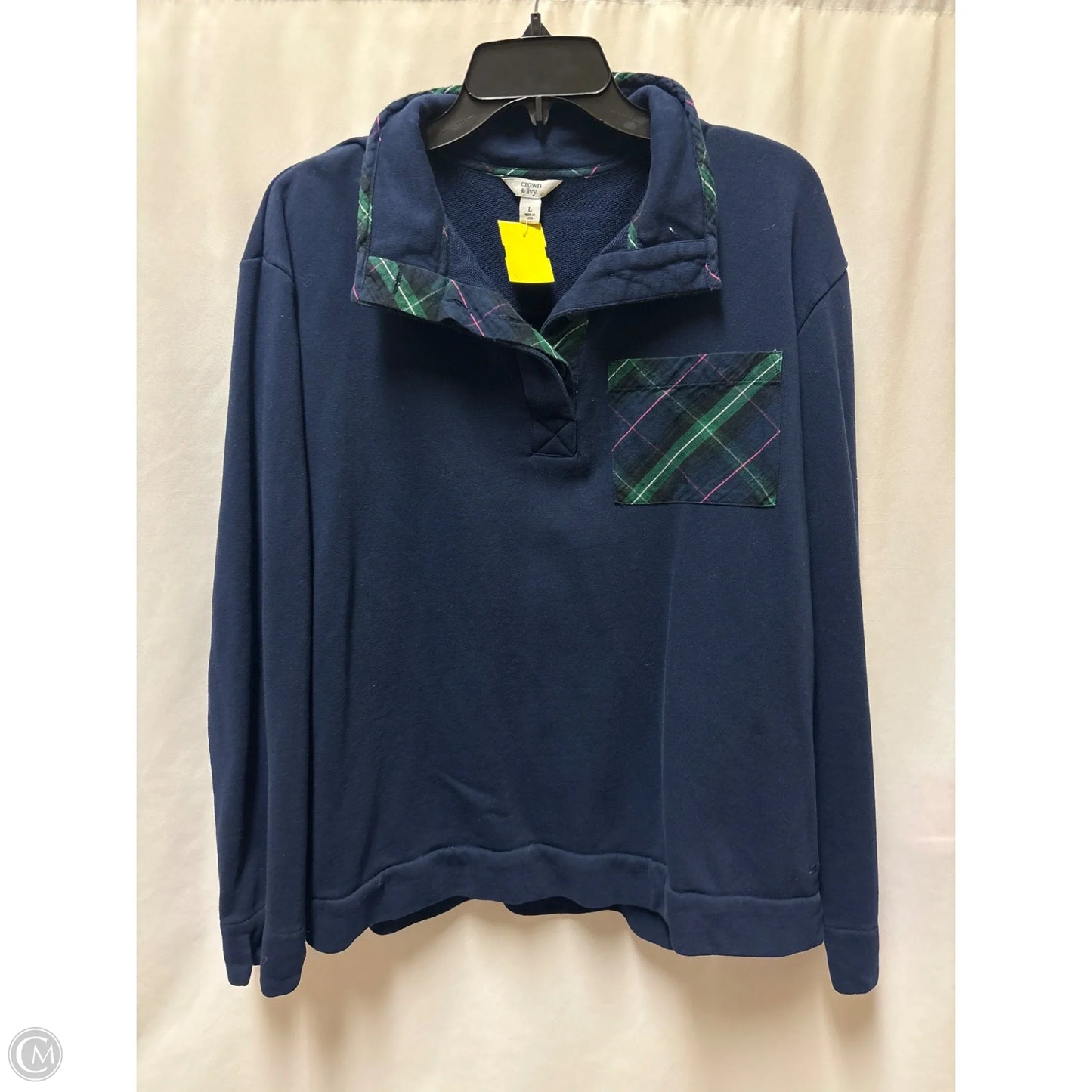 Sweatshirt Crewneck By Crown And Ivy In Navy, Size: L