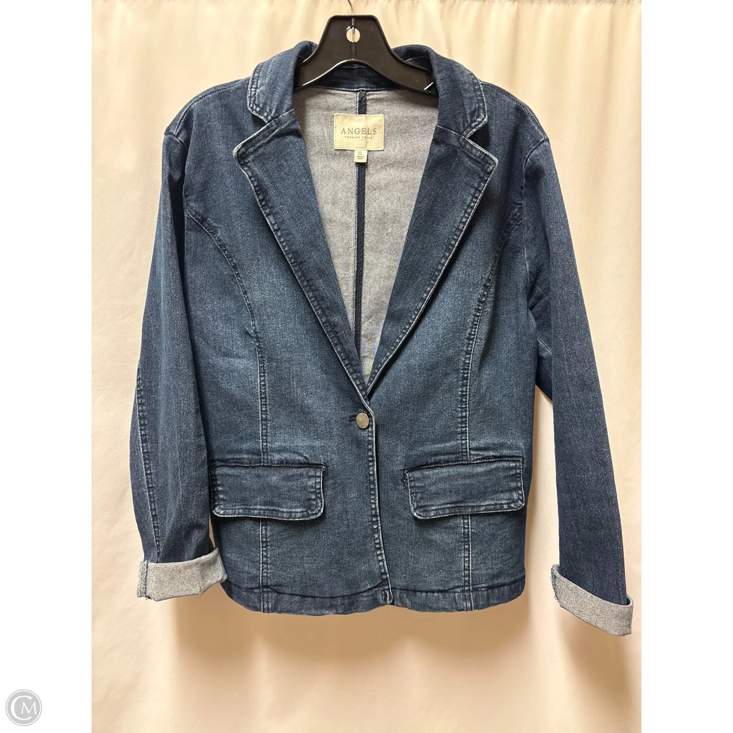 Jacket Denim By Angels In Blue Denim, Size: Xl