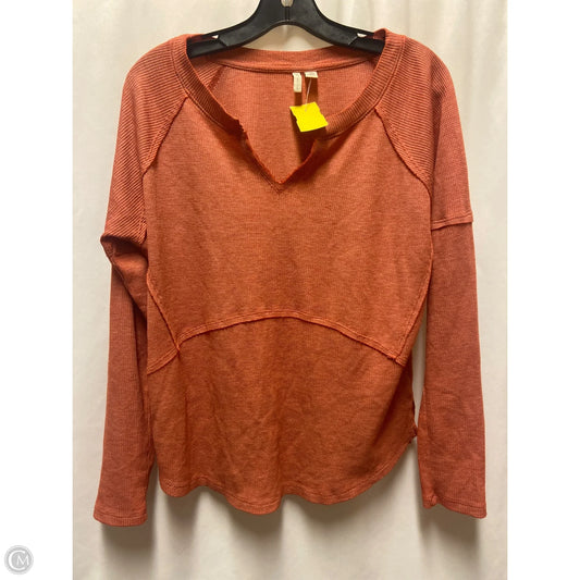 Top Long Sleeve By Cato In Coral, Size: M