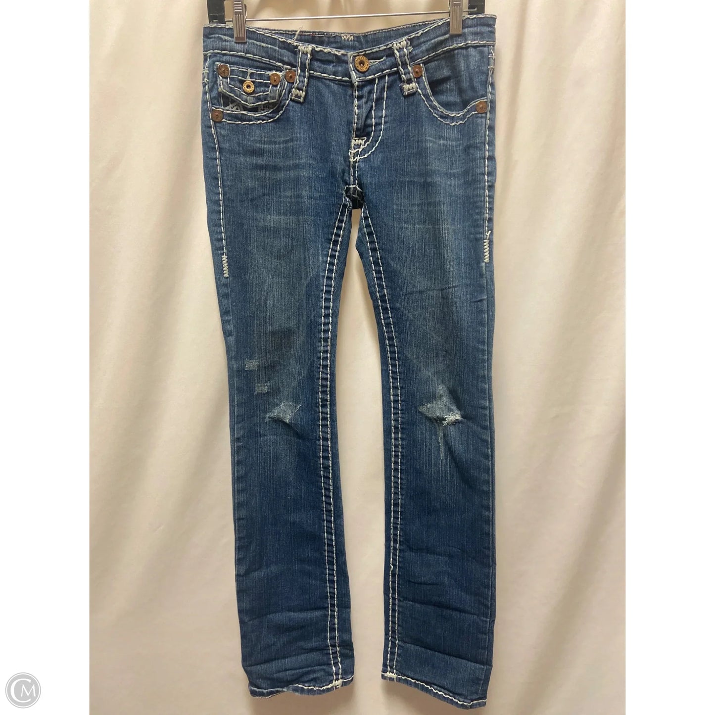 Jeans Skinny By True Religion In Blue Denim, Size: 6