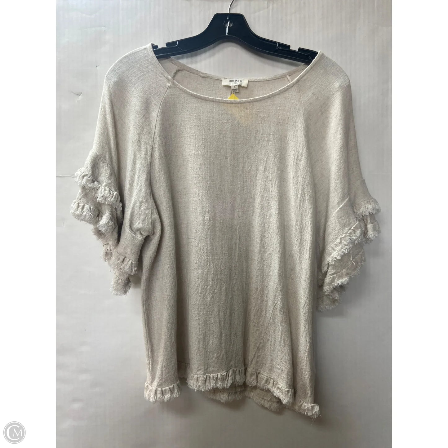 Top Short Sleeve By Umgee In Beige, Size: S