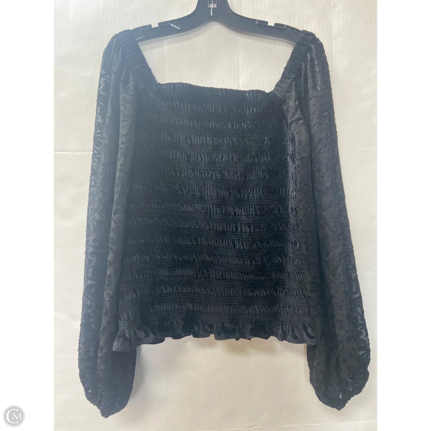 Top Long Sleeve By Calligraphie In Black, Size: Xl