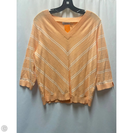 Top Long Sleeve By Calvin Klein In Orange, Size: M