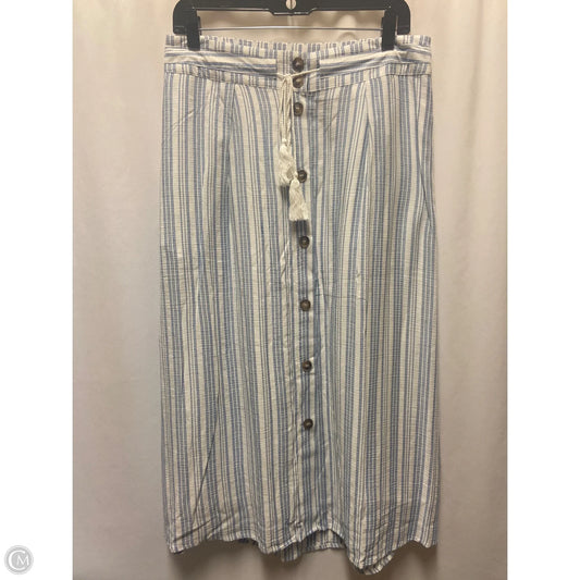 Skirt Maxi By Hem & Thread In Blue & White, Size: L