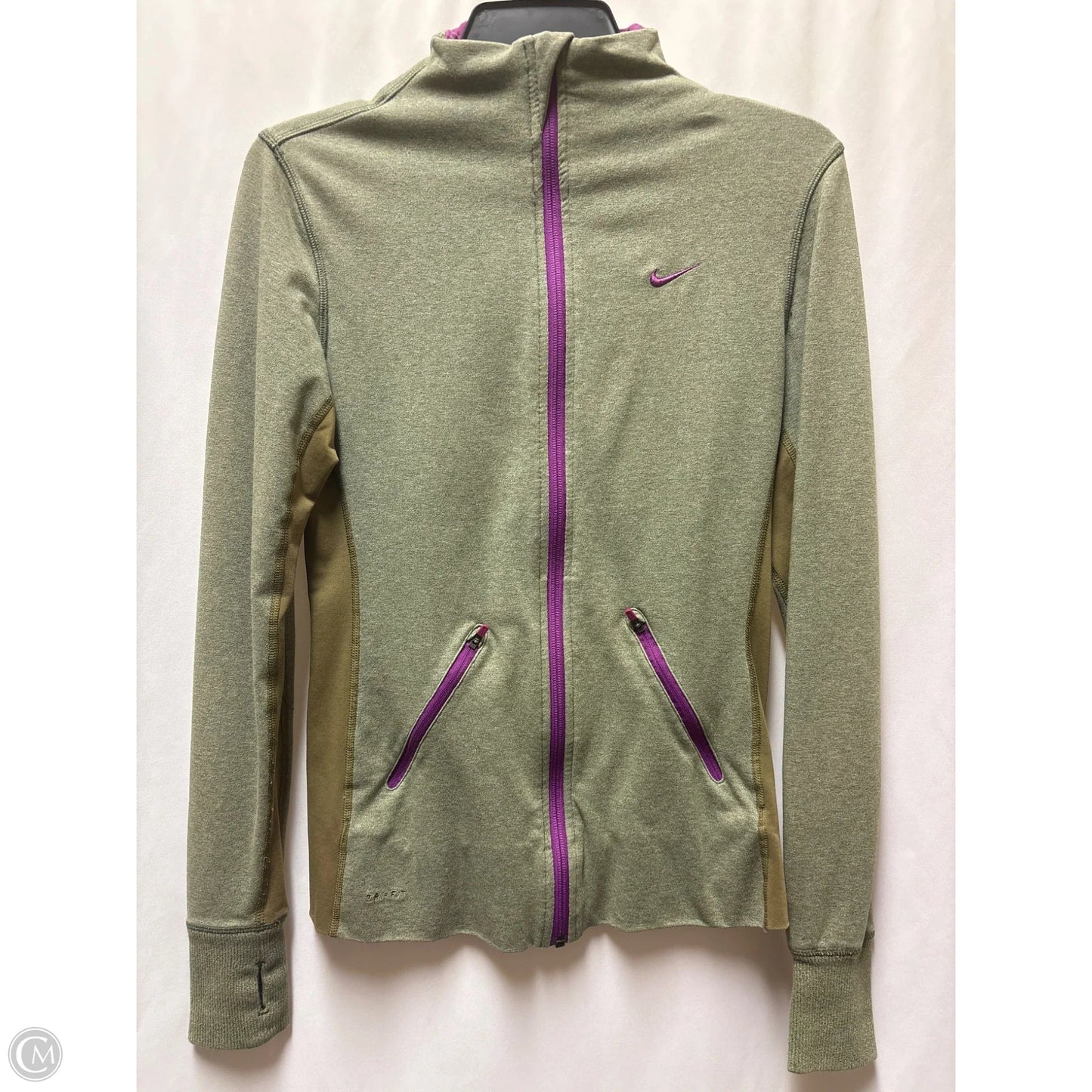 Athletic Jacket By Nike In Grey, Size: S