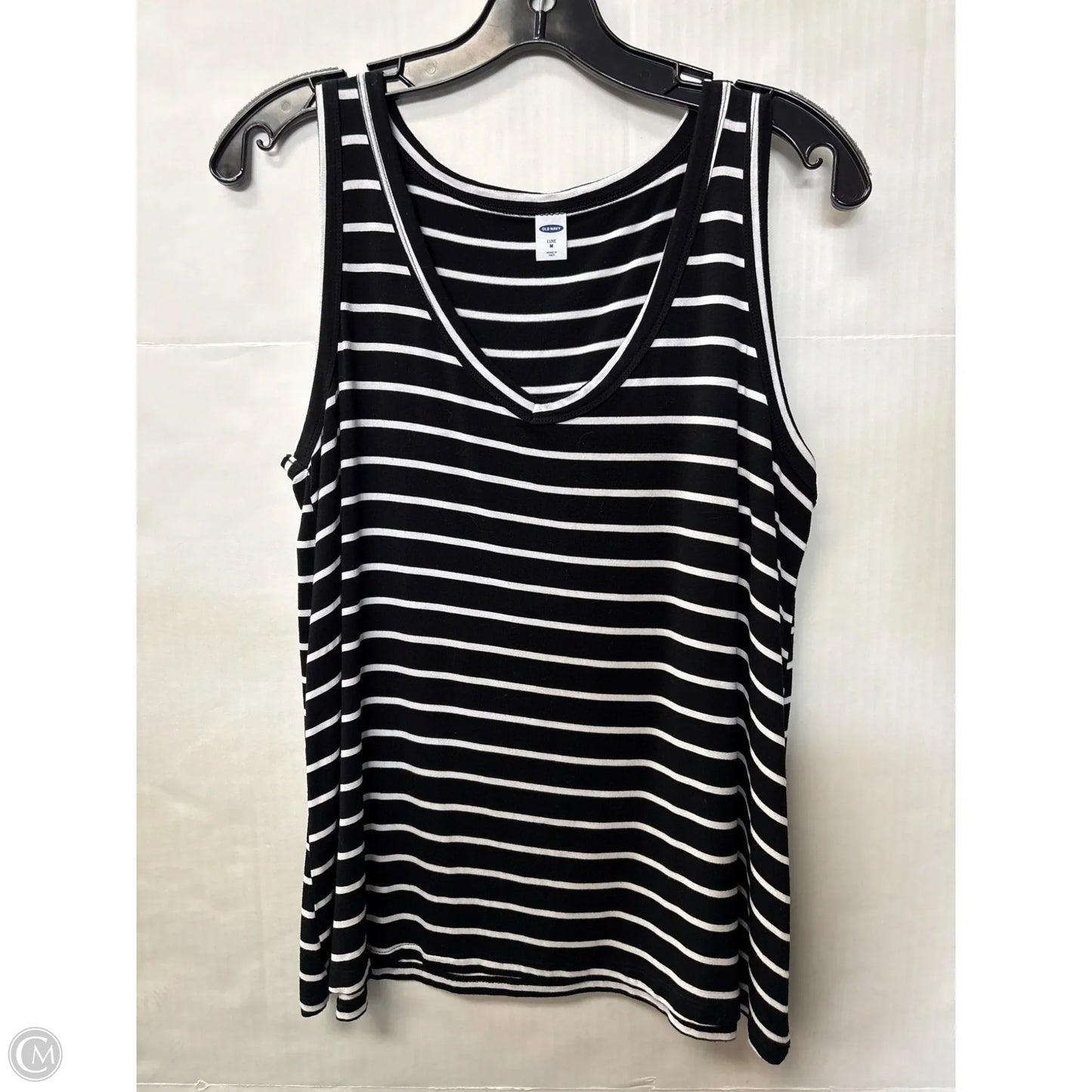 Top Sleeveless By Old Navy In Black & White, Size: M