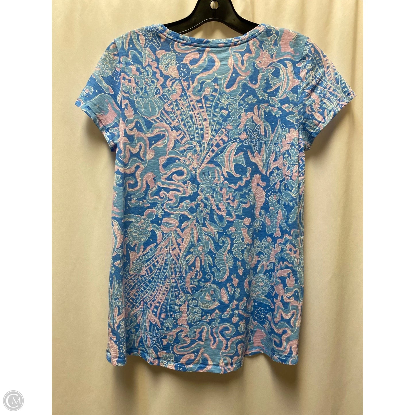 Top Short Sleeve Designer By Lilly Pulitzer In Blue, Size: Xs