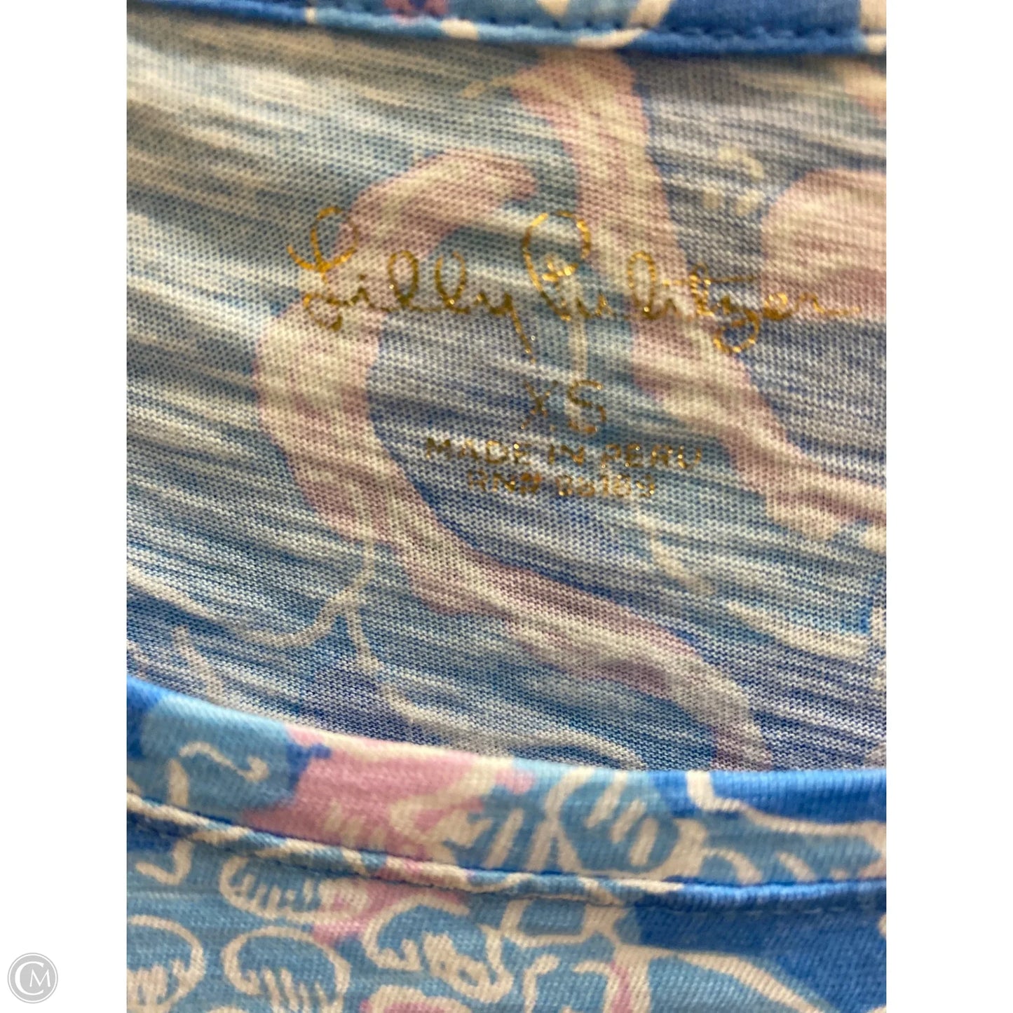 Top Short Sleeve Designer By Lilly Pulitzer In Blue, Size: Xs