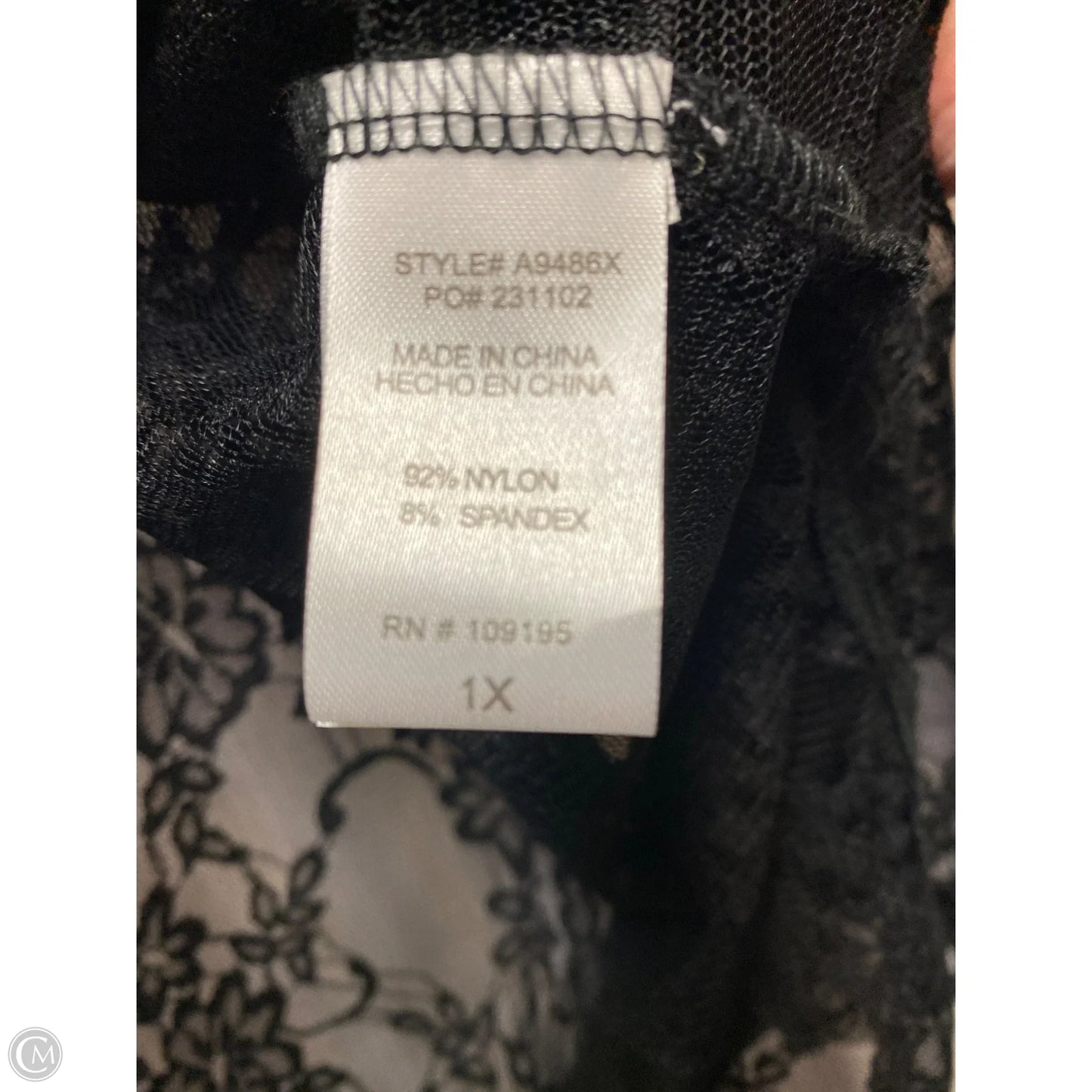 Swimwear Cover-up By Clothes Mentor In Black, Size: 1x