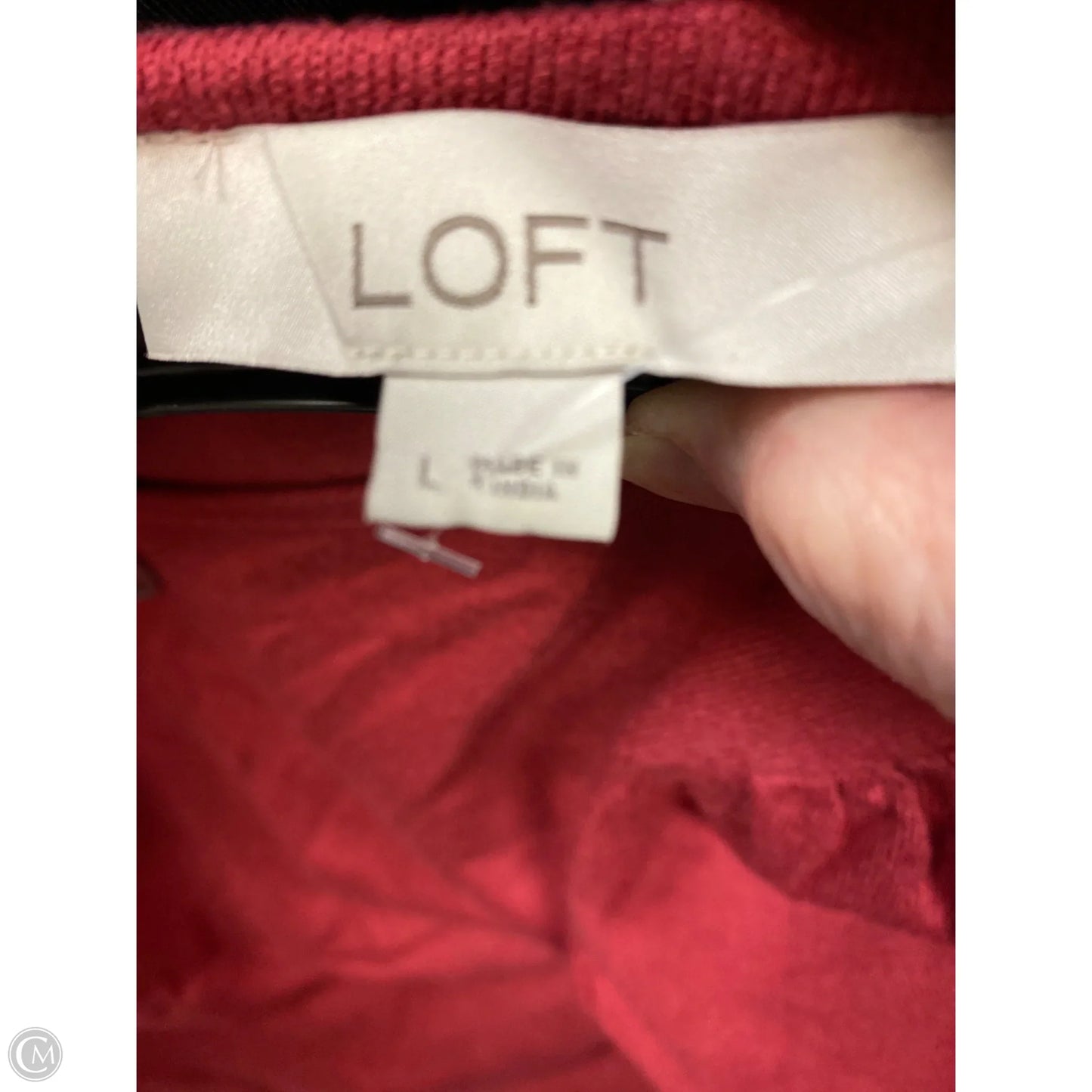 Top Long Sleeve By Loft In Pink & Red, Size: L