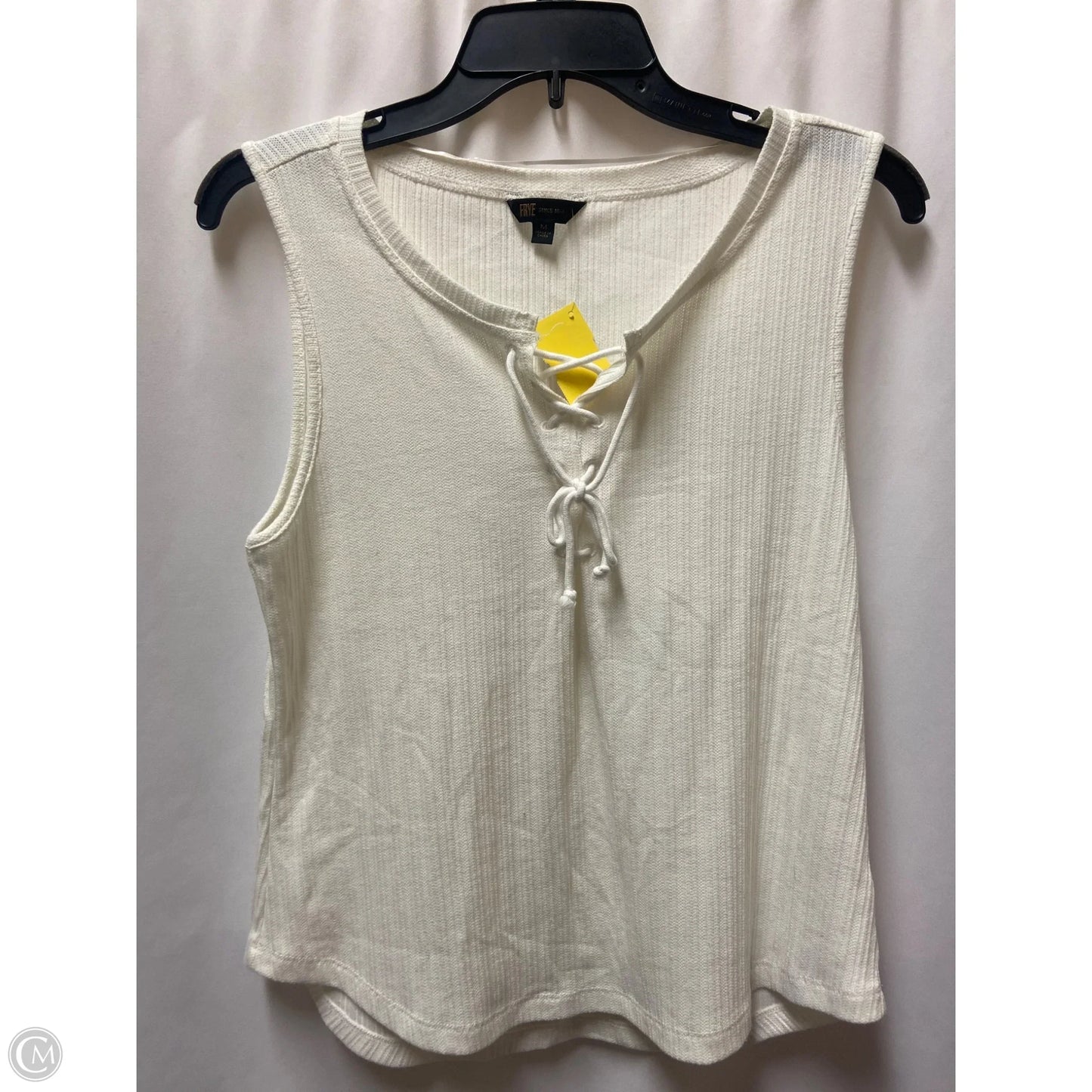 Top Sleeveless Designer By Frye In White, Size: M