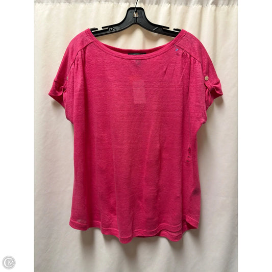 Top Short Sleeve By Lauren By Ralph Lauren In Pink, Size: Xl