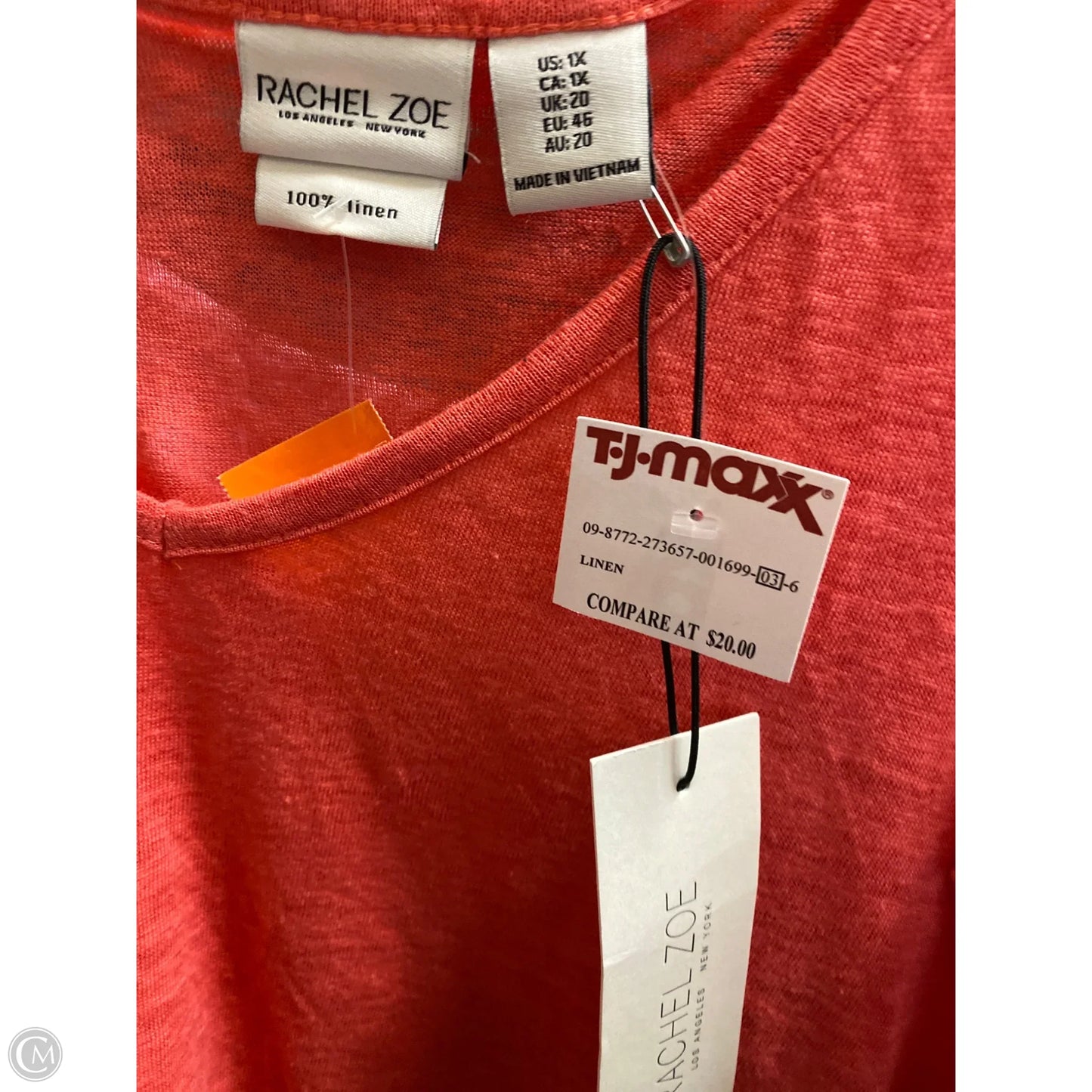 Top Short Sleeve By Rachel Zoe In Coral, Size: 1x