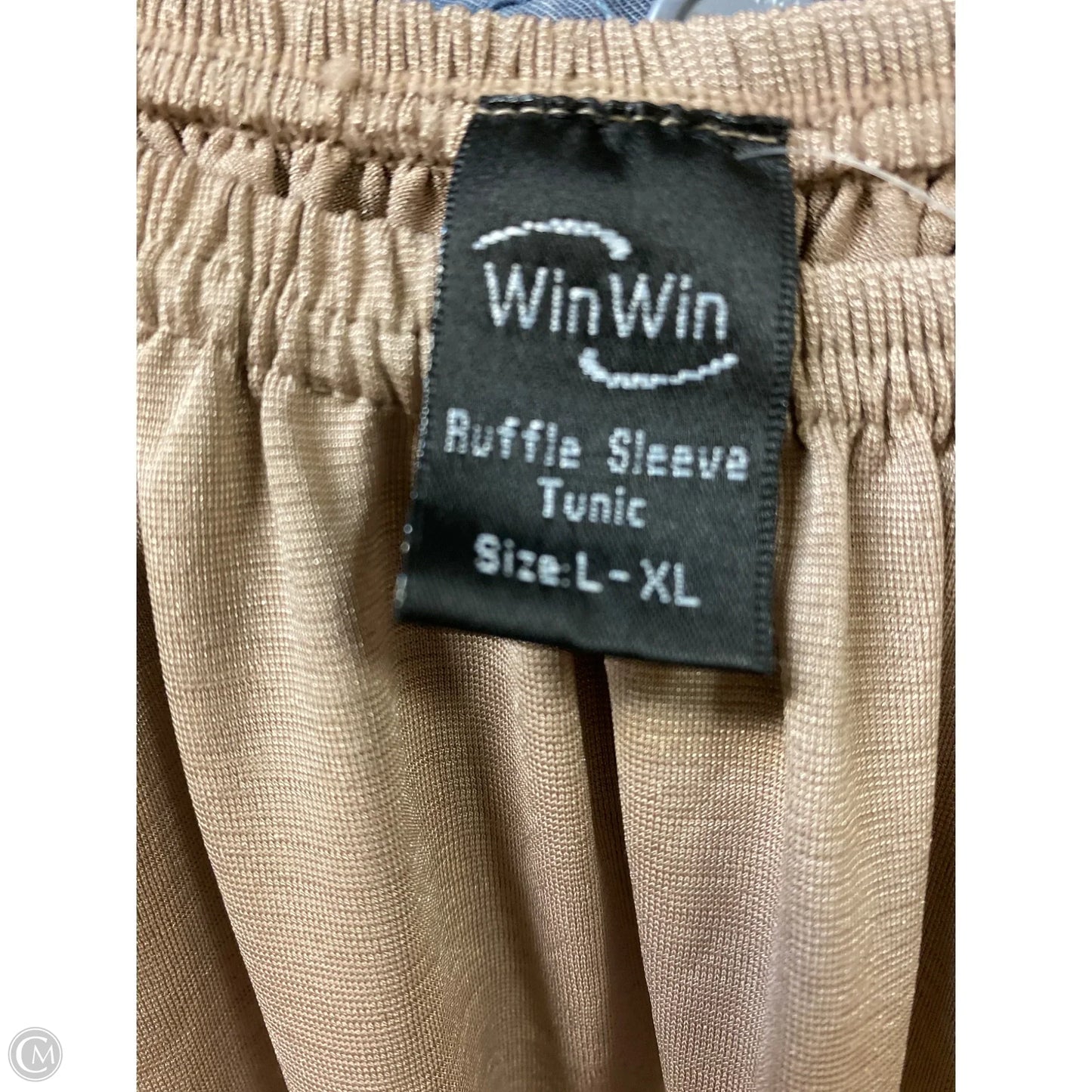 Tunic Long Sleeve By Clothes Mentor In Beige, Size: L