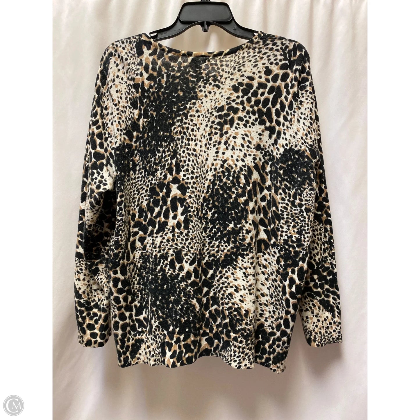 Cardigan By Croft And Barrow In Animal Print, Size: 1x